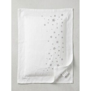 Restoration Hardware RH Baby & Child White Silver Metallic Embroidered Star Sham